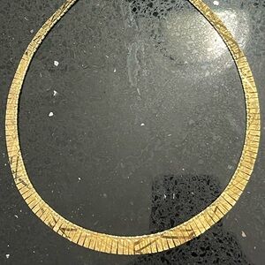 18k Gold Technibond Vermeil Cleopatra diamond cut polished necklace vintage HSN